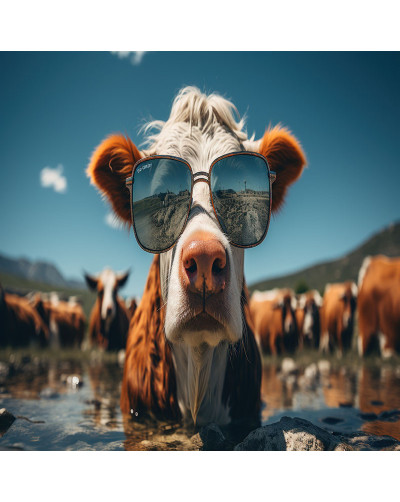Cow with glasses